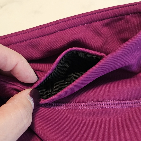 Namastetics Ballet Wrap Leggings Fuchia Gray Size L High Rise Scrunch Yoga Dance - Picture 8 of 9